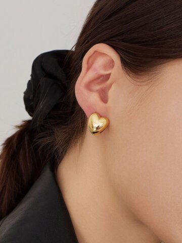 Isla 원터치 하트 귀걸이(14k gold plated)