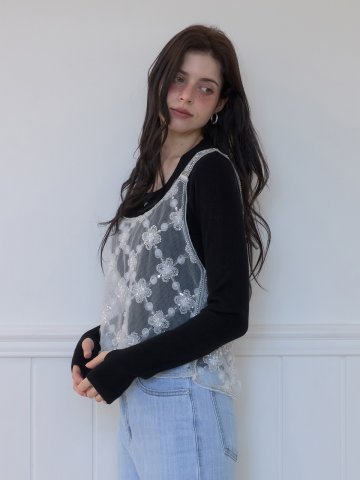 [메종르하르] FW 트윙클 플로 뷔스티에 1color