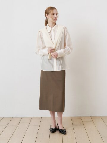 데일리 컴포트라인(밴딩) 롱스커트 BRWON