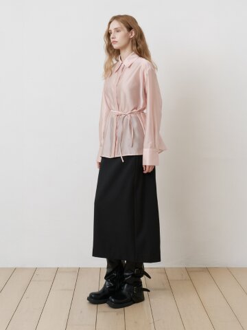 데일리 컴포트라인(밴딩) 롱스커트 BLACK