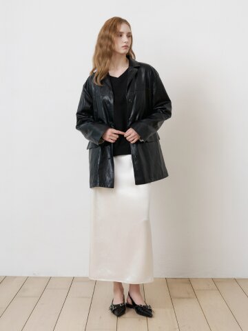 실켓 컴포트라인(리본밴딩) 롱스커트 IVORY