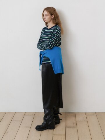 실켓 컴포트라인(리본밴딩) 롱스커트 BLACK