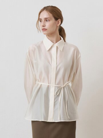 실켓 벨티드 블라우스 CREAM