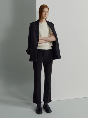 세미 부츠컷 베이직 슬랙스 팬츠 