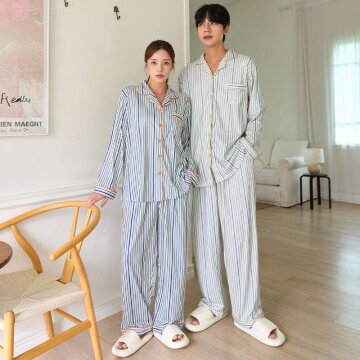 알록달록 투피스 커플잠옷 피치기모 남녀공용 수면 파자마 3colors