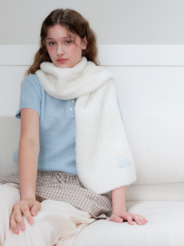 FLUFFY PUPPY MUFFLER [ SNOW WHITE ] [M005SW]