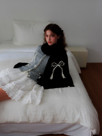 RIBBON MUFFLER [ NIGHT BLACK ] [M006NB]