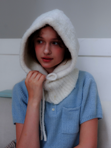 FLUFFY PUPPY BALACLAVA [ SNOW WHITE ] (B001SW)