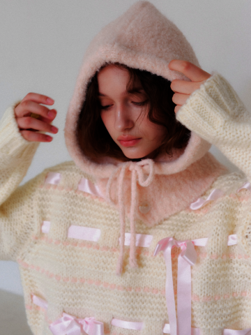 FLUFFY PUPPY BALACLAVA [ PEACH ]  [B001PC]