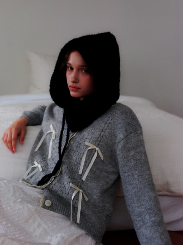 FLUFFY PUPPY BALACLAVA [ NIGHT BLACK ] [B001NB]