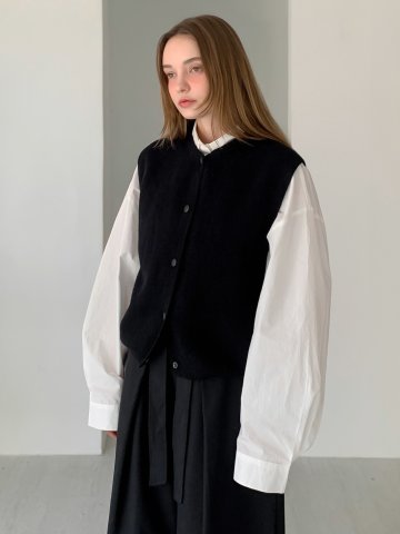 스냅 버튼 니트 베스트 (4colors)