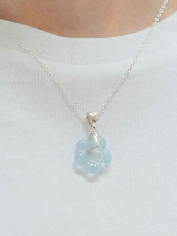 플라워 츄이스티 목걸이 - 스카이 블루