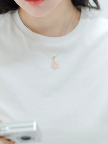 플라워 츄이스티 목걸이 - 베이비 핑크