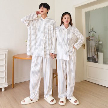 키위 투피스 잠옷 피치기모 남녀공용 수면 커플 파자마 4colors