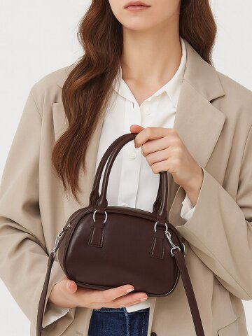 오릴리 미니 가죽 토트 손잡이 심플 모던 크로스 토트백 버킷백 M182