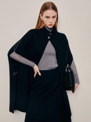 모던 울 블렌드 케이프 가디건 