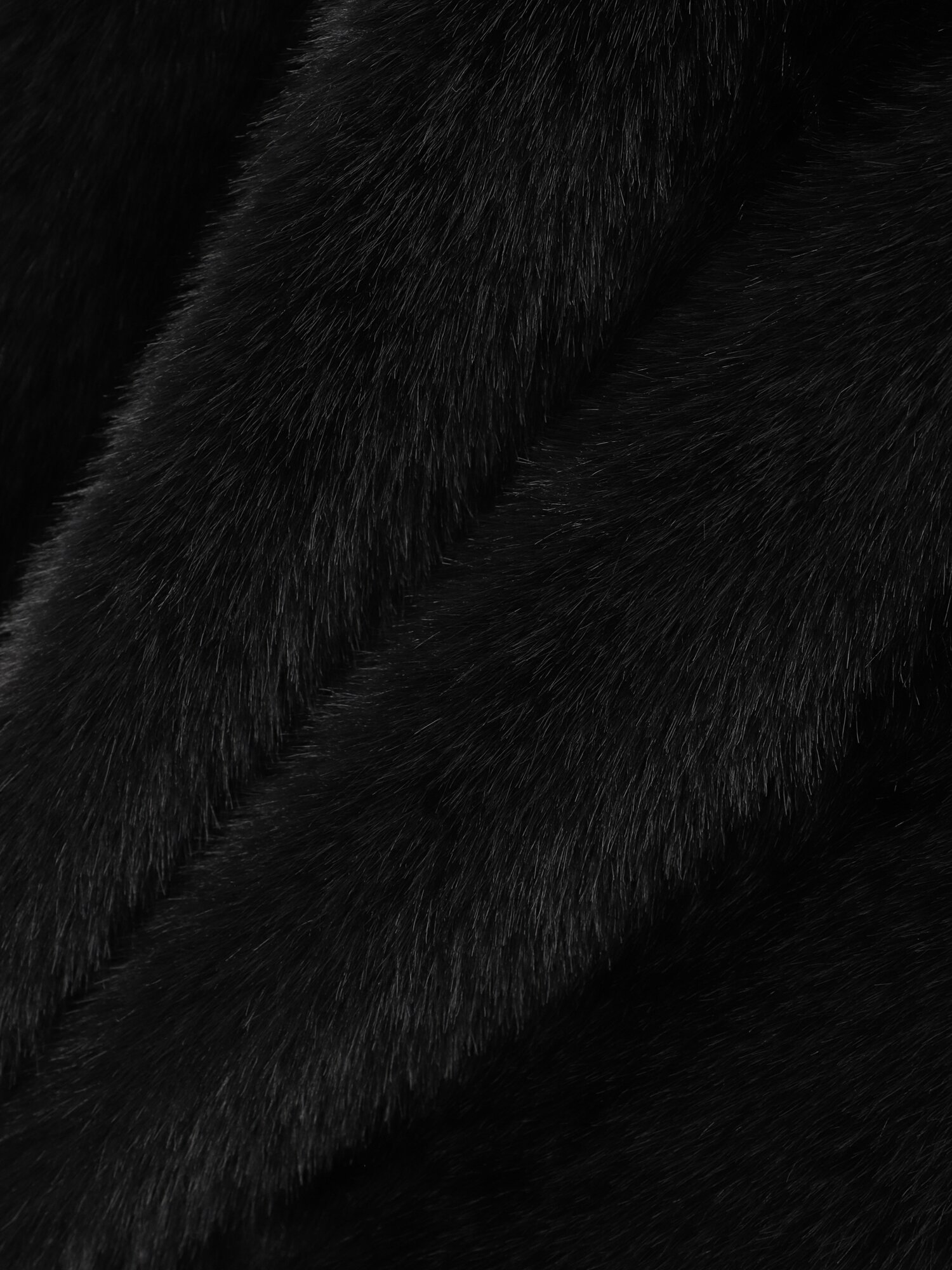라운드넥 골드 버튼 페이크 퍼 무스탕 재킷 (BLACK)