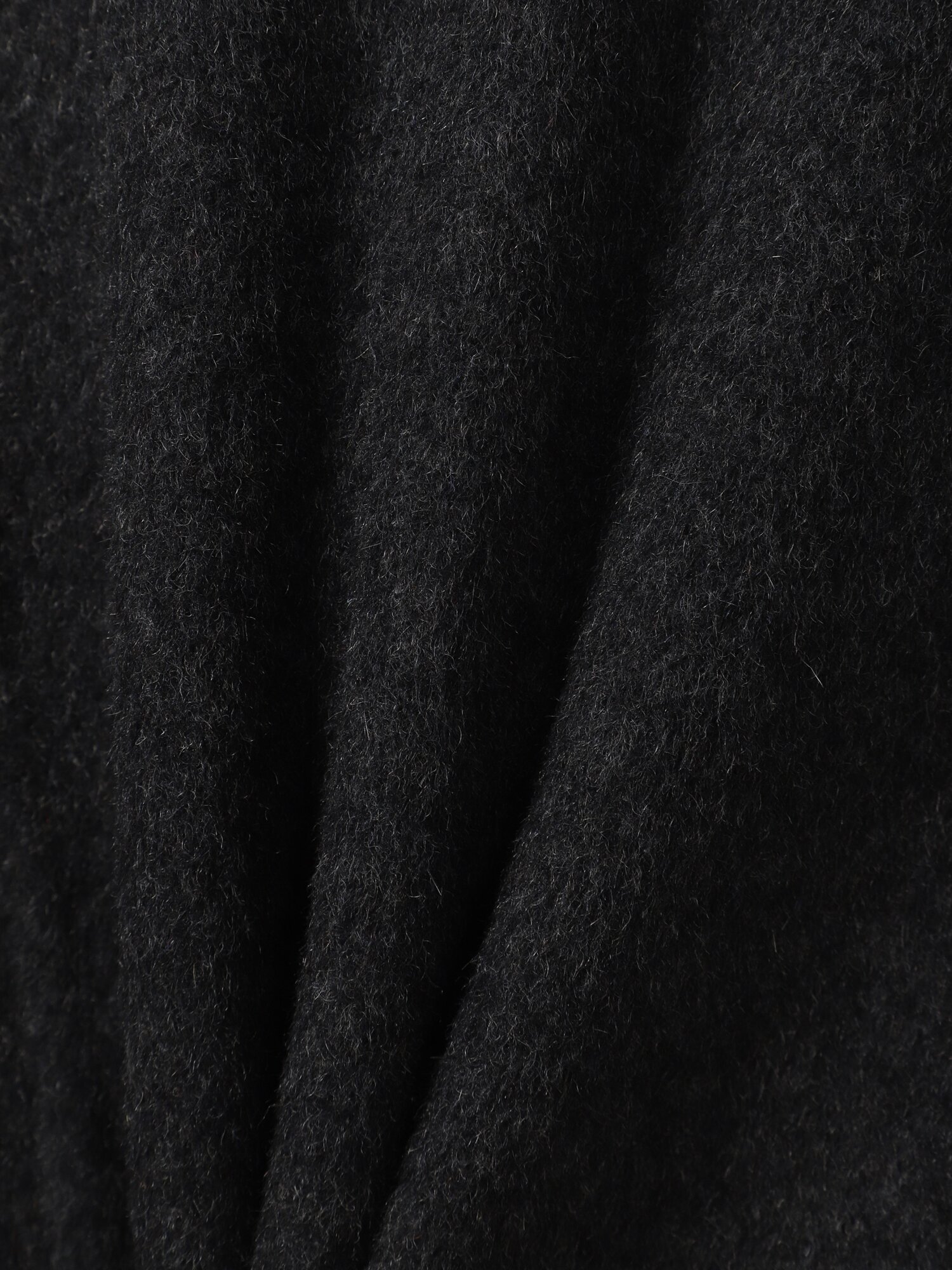 울 캐시미어 블렌드 피크드 라펠 더블 코트 (DARK GREY)