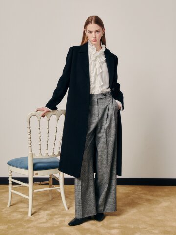 시그니처 핏 스트레이트 롱 코트 