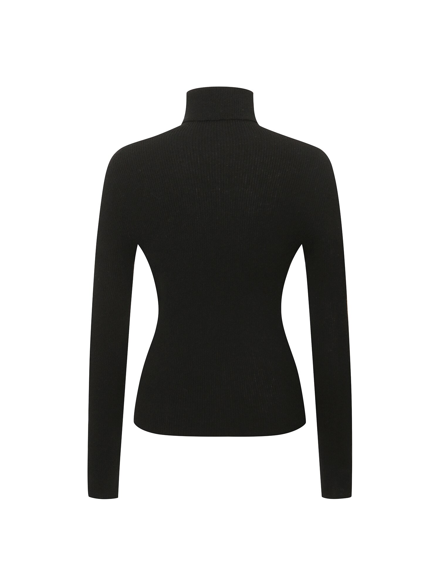 캐시미어 골지 폴라넥 풀오버 니트 (BLACK)