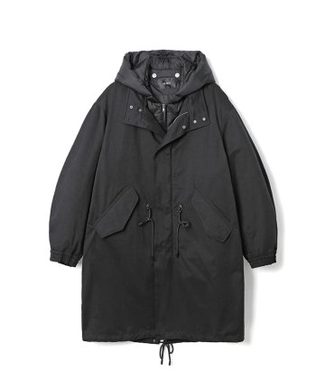 남녀공용 패딩 탈부착 야상 점퍼 (BLACK) (HBAUJ43)