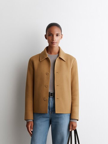 베이직 카라 울 핸드메이드 숏 코트_FVJK250904