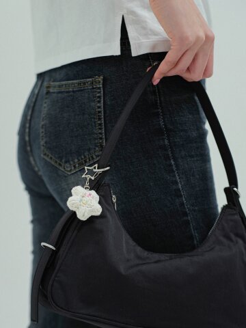 럭키 스타 키 링 (별 고리) - 화이트