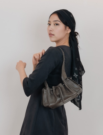 [천연가죽] 위빙 핸들 백 브라운 투톤