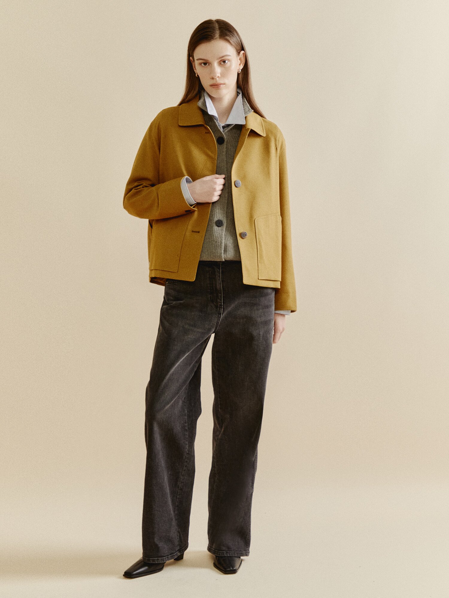 리브 디테일 버튼 업 니트 베스트 (MELANGE GREY)