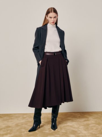 모던 플리츠 클래식 A라인 스커트 