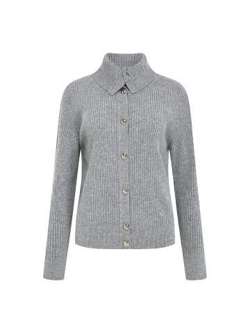 골지 텍스처 슬림핏 가디건 (GREY)