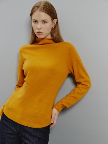 모던 베이직 하프넥 울 니트 탑 