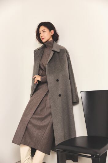 클래식 무드 라인 벨티드 롱 코트 