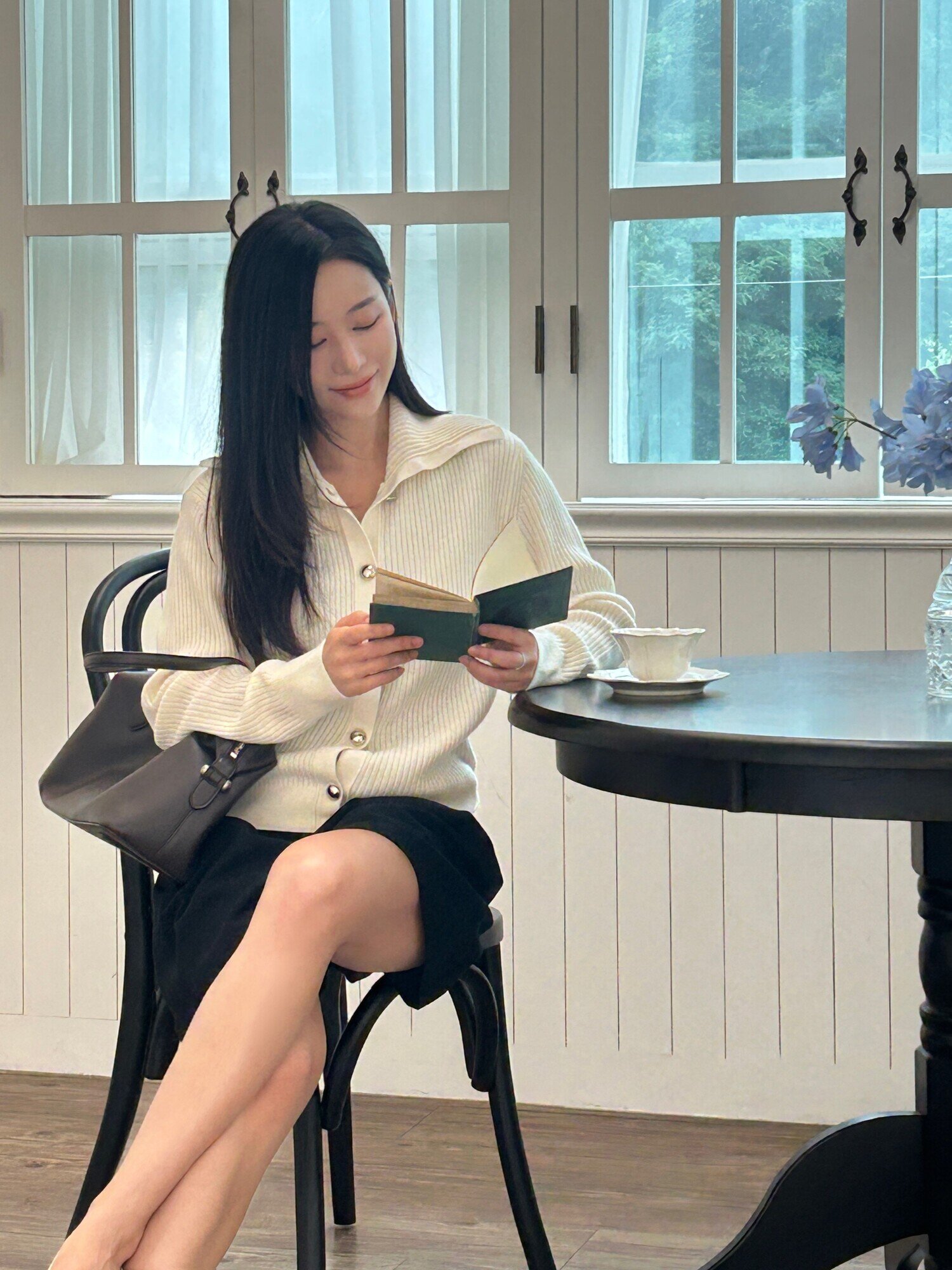 골지 텍스처 슬림핏 가디건 (CREAM)