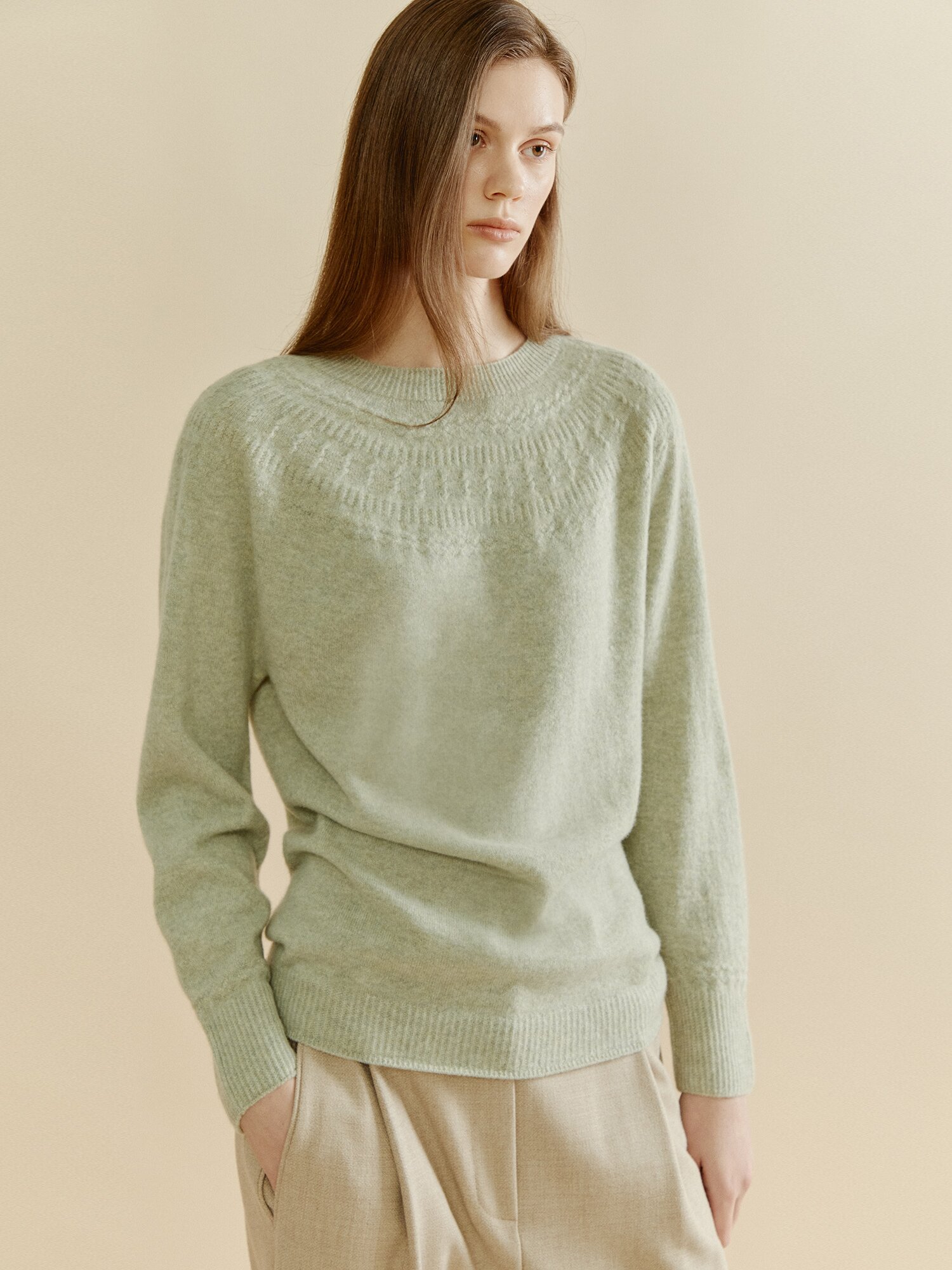 라운드 캐시미어 풀오버 (MINT)