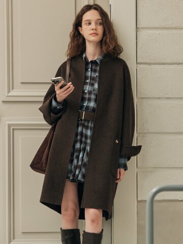 [3컬러] 논버튼 핸드메이드 코트
