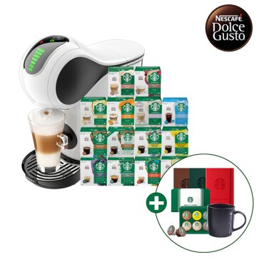 [돌체구스토] 커피머신 지니오S 터치 화이트 + 12입 스타벅스 커피캡슐 1박스 (14종 택1) *스타벅스 사은품 3종 증정