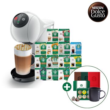 [돌체구스토] 커피머신 지니오S 베이직 화이트 + 12입 스타벅스 커피캡슐 1박스 (14종 택1) *스타벅스 사은품 3종 증정