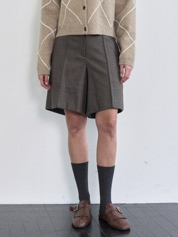 Campore Pure Wool Midi Pants (Brown)