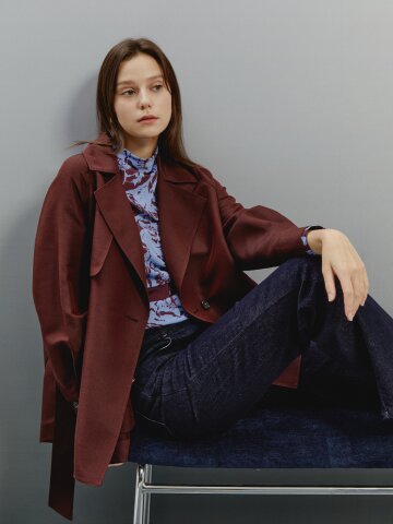 소프트 언밸런스 트렌치 재킷 