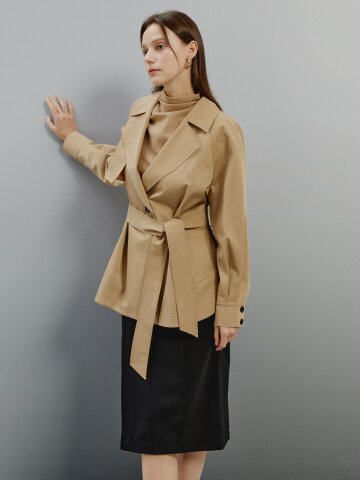 소프트 언밸런스 트렌치 재킷 