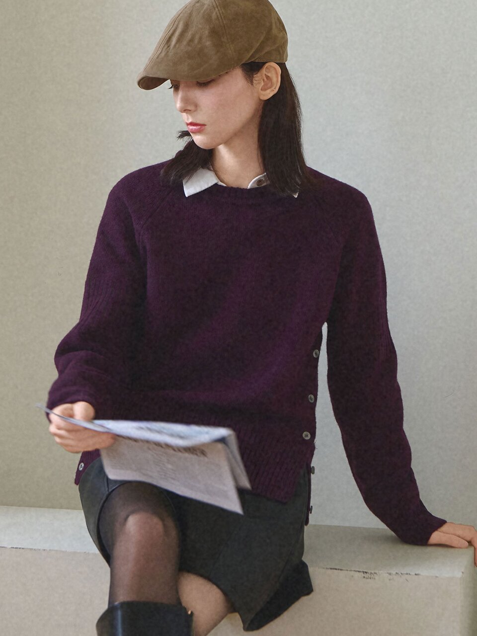 [울50%] Cozy lambswool knit_4 Colors