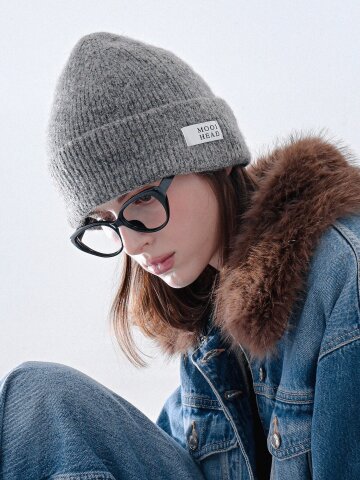 울 베이직 라벨 니트 비니_6color