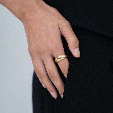 글로시 스텔라 링 14k gold plated