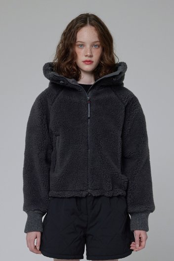 [WOMEN] 하이넥 원더러 부클 자켓 - 차콜 HDW0002AOZCHC