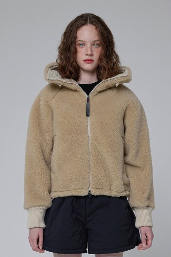 [WOMEN] 하이넥 원더러 부클 자켓 - 베이지 HDW0002AOZBEI