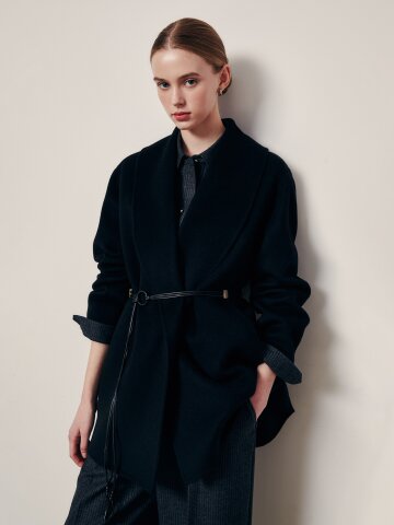 캐시미어 블렌드 숄카라 코트 