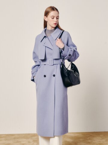 클래식 더블 모던 롱코트 