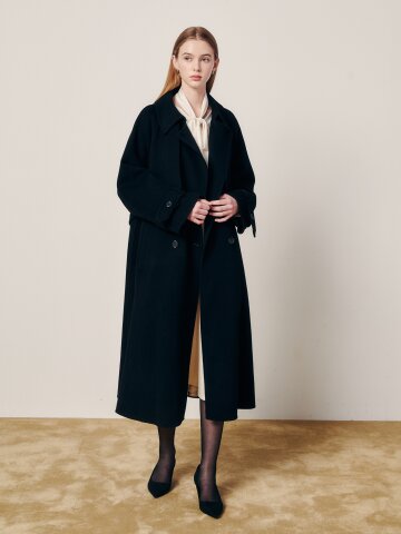 클래식 더블 모던 롱코트 