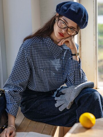 DA_Checkered washed shirt_2color